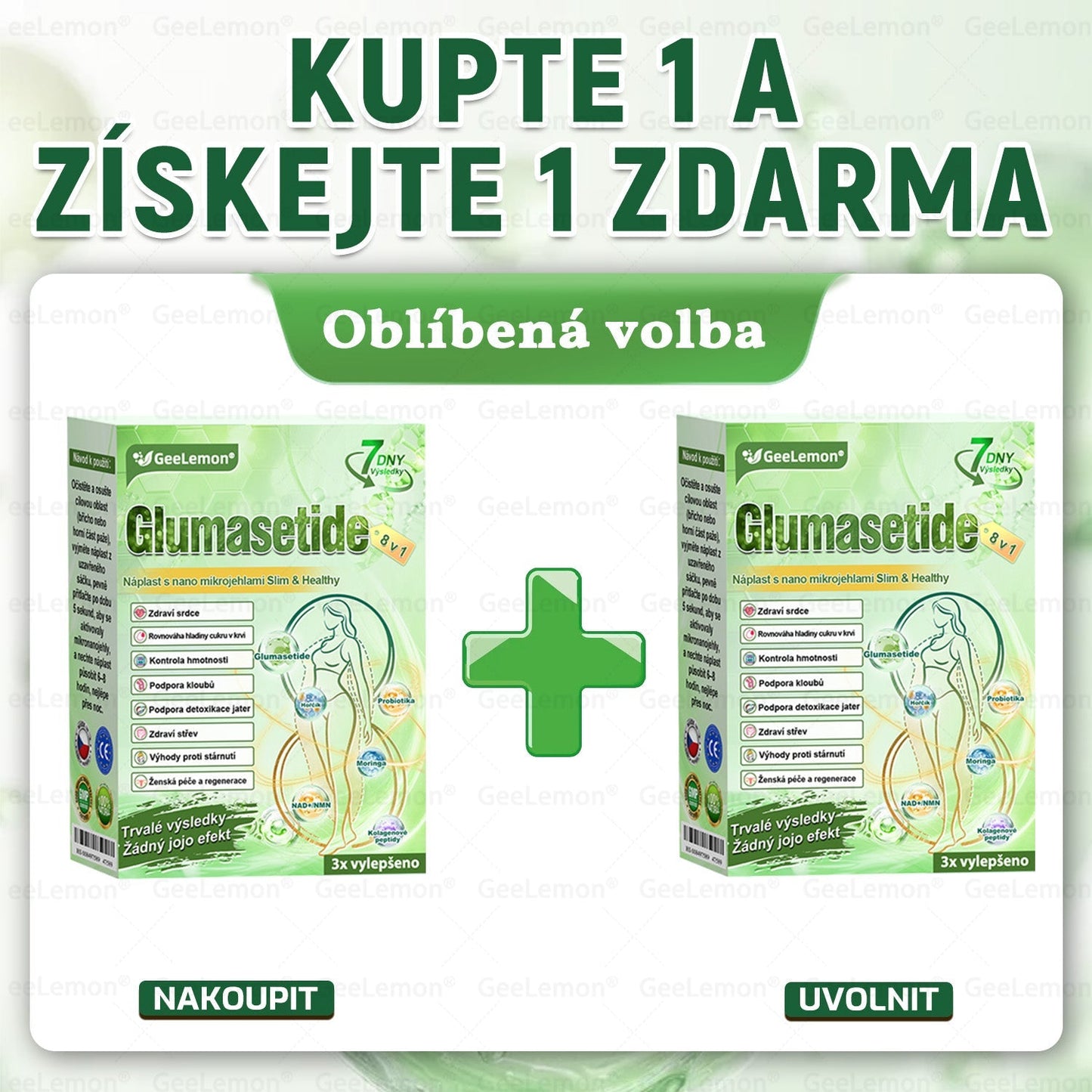 ✅️GeeLemon® 10v1 Nano Mikr jehličková Hubnoucí Náplast 🌿 Berberin + Moringa + NAD+ formule pro přirozenou podporu metabolismu a kontrolu tělesné hmotnosti | Jednoduché použití pouze 1× denně