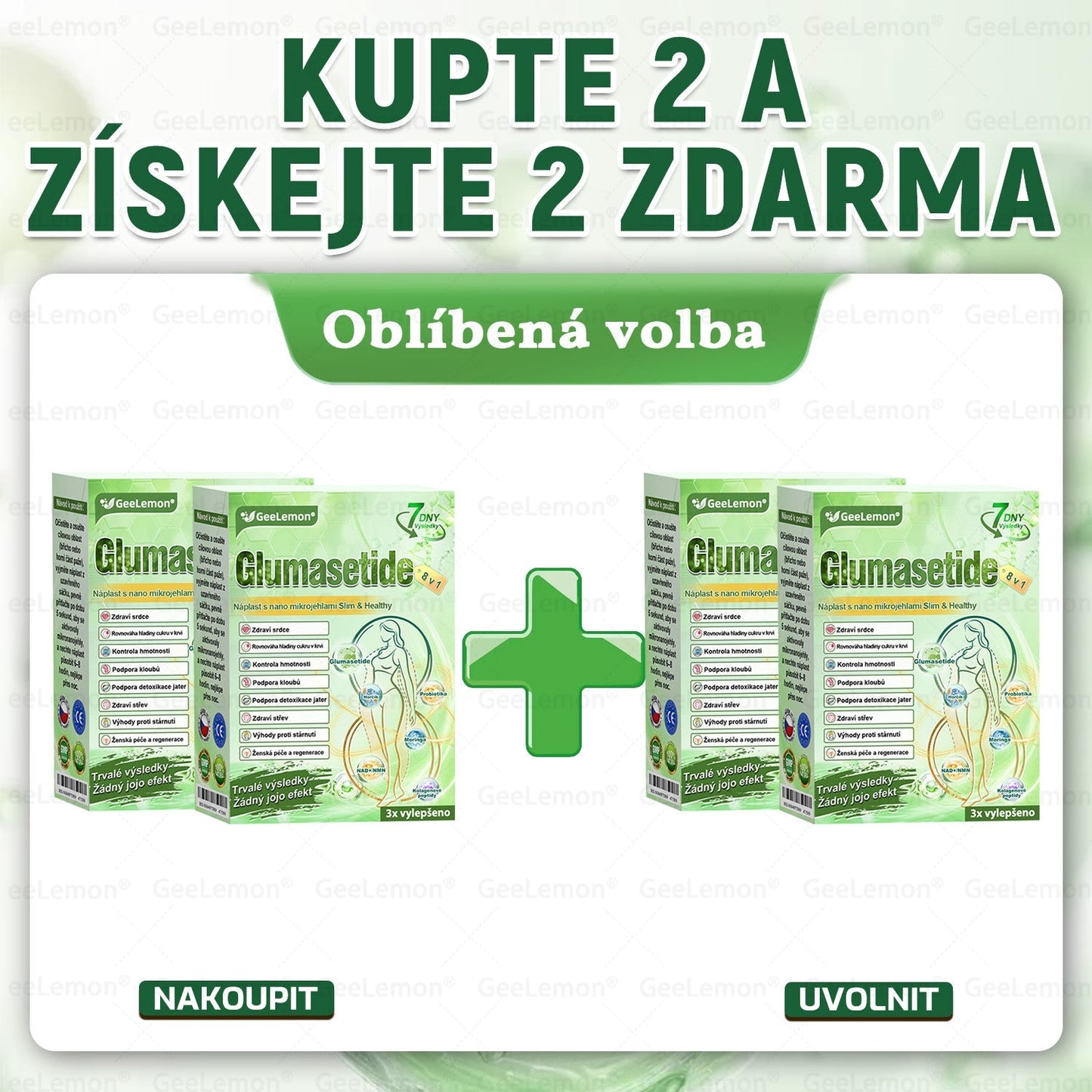 ✅️GeeLemon® 10v1 Nano Mikr jehličková Hubnoucí Náplast 🌿 Berberin + Moringa + NAD+ formule pro přirozenou podporu metabolismu a kontrolu tělesné hmotnosti | Jednoduché použití pouze 1× denně