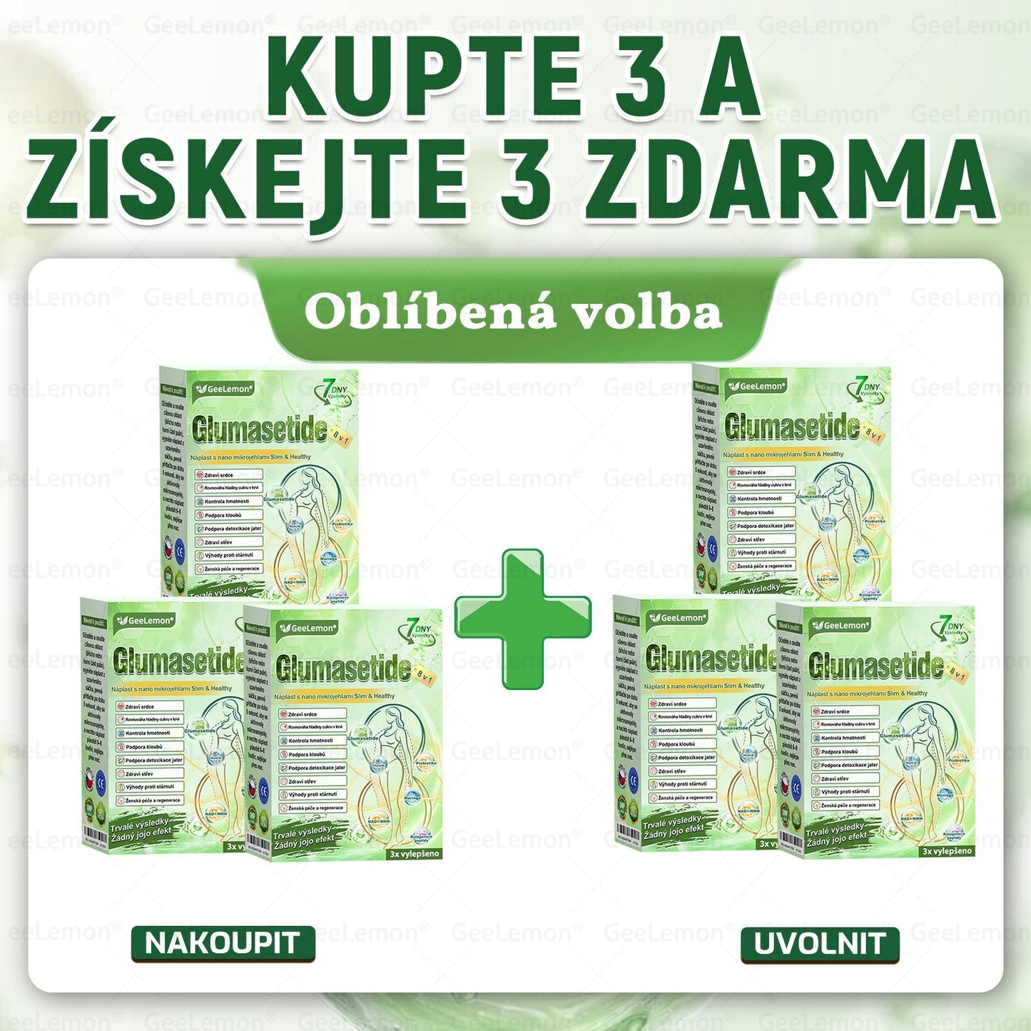 ✅️GeeLemon® 10v1 Nano Mikr jehličková Hubnoucí Náplast 🌿 Berberin + Moringa + NAD+ formule pro přirozenou podporu metabolismu a kontrolu tělesné hmotnosti | Jednoduché použití pouze 1× denně