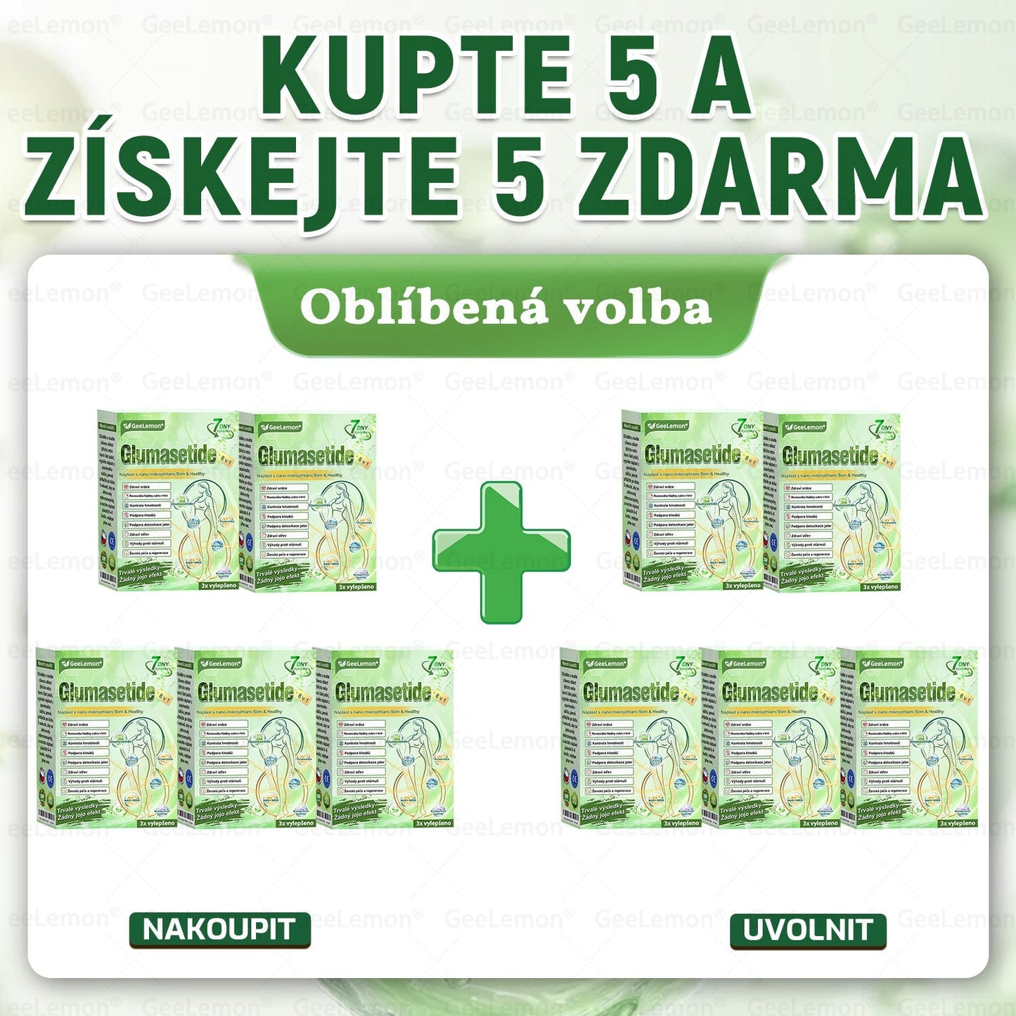 ✅️GeeLemon® 10v1 Nano Mikr jehličková Hubnoucí Náplast 🌿 Berberin + Moringa + NAD+ formule pro přirozenou podporu metabolismu a kontrolu tělesné hmotnosti | Jednoduché použití pouze 1× denně